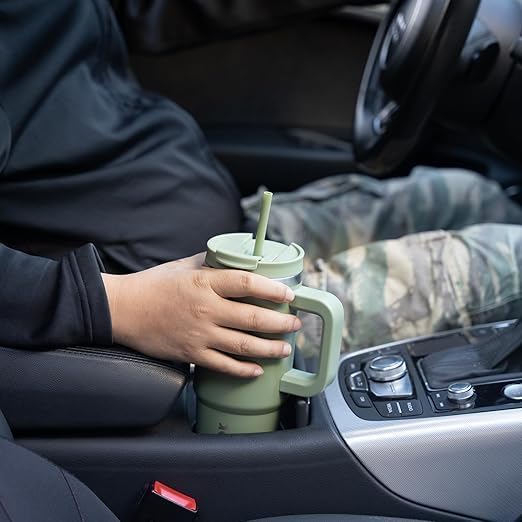 Insulated Tumbler with Handle & Straw | Hot & Cold | Leakproof BPA-Free Travel Mug