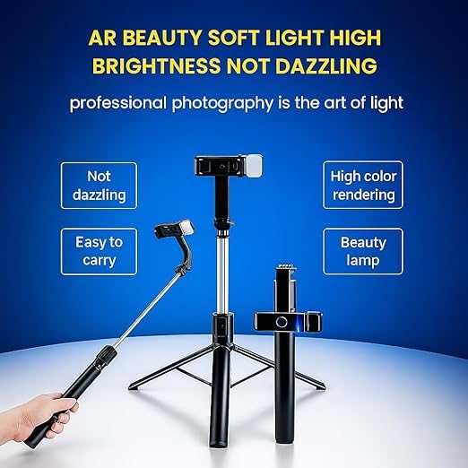 Selfie Stick Tripod, 67 Inch (170CM) Tripod for Mobile Phone, Multi-Functional Bluetooth remote Compatible  All Smartphones