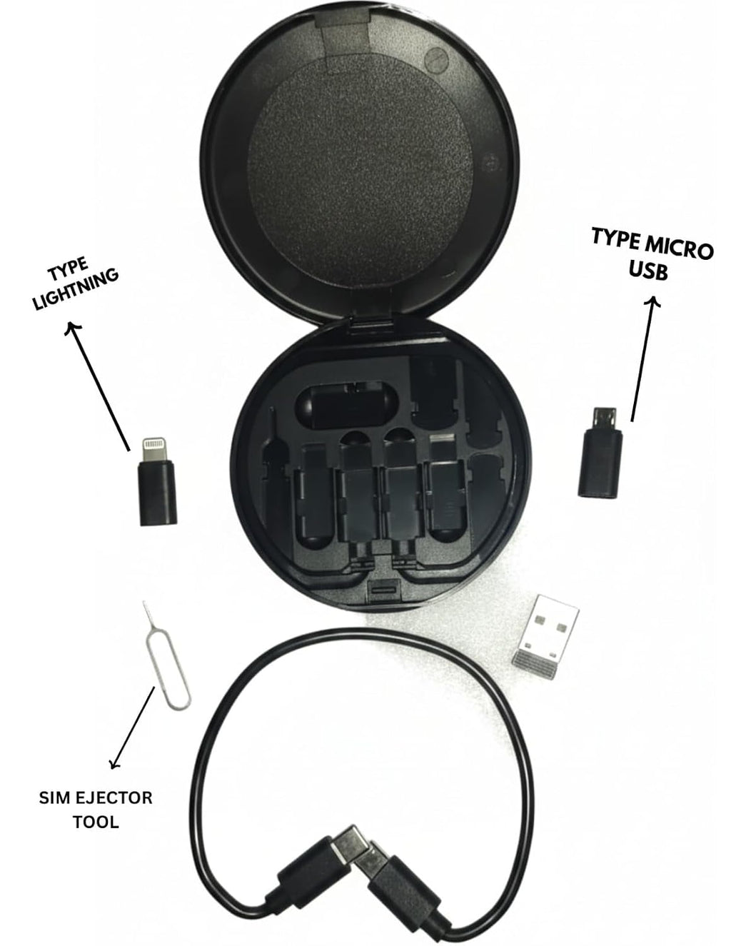 Fast Charging, Type-C, Lightning, Micro USB, Travel Kit, Mobile Stand, iPhone, Samsung, and Android
