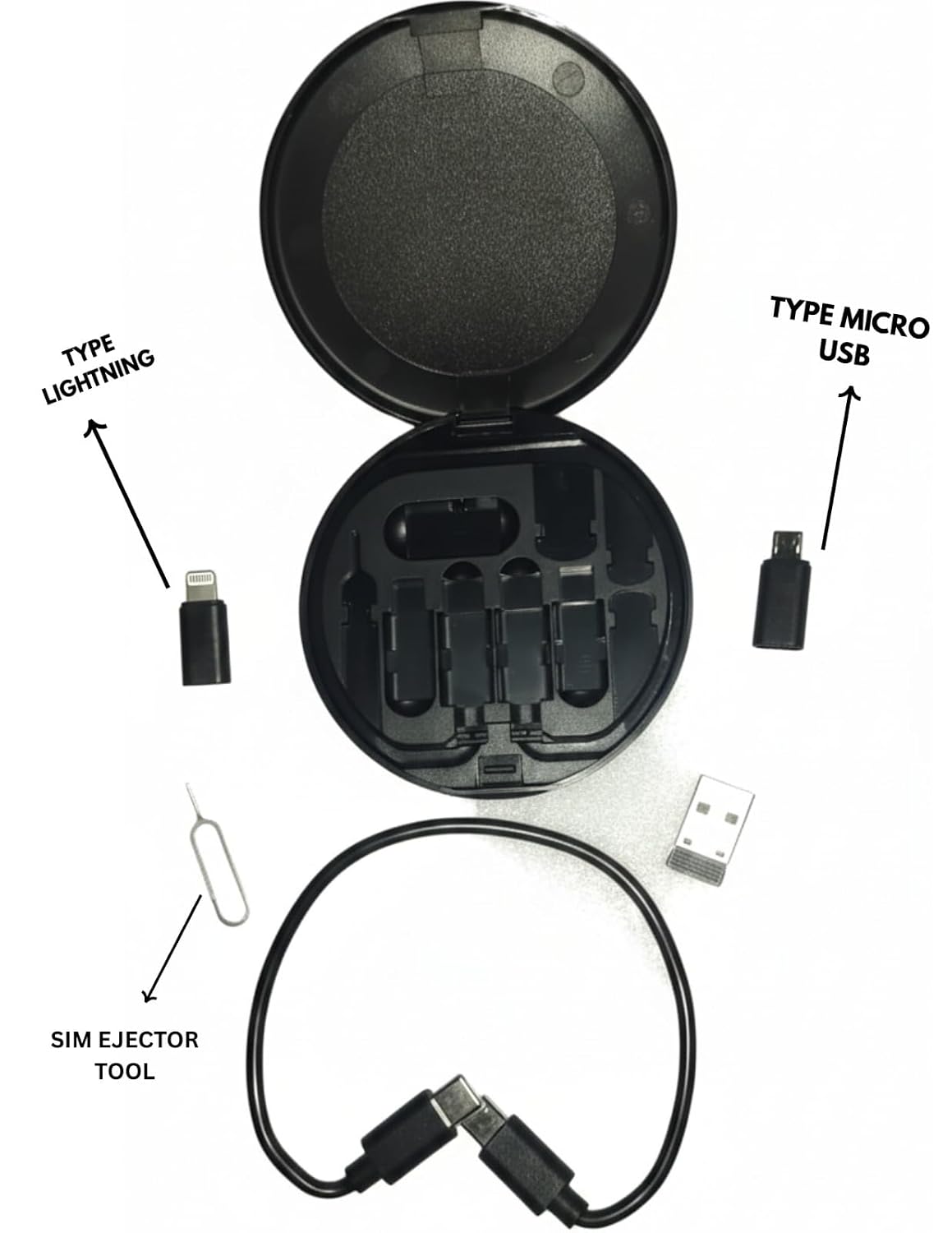 Fast Charging, Type-C, Lightning, Micro USB, Travel Kit, Mobile Stand, iPhone, Samsung, and Android