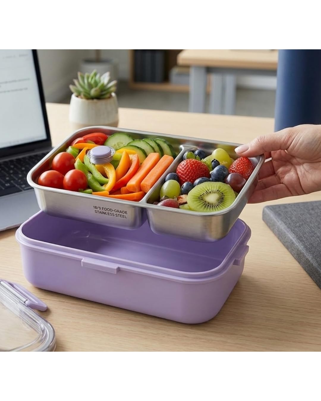 Lunch Box for Kids Boys Leakproof, Kids Lunch Box Stainless Steel, tiffen Box for School Kids