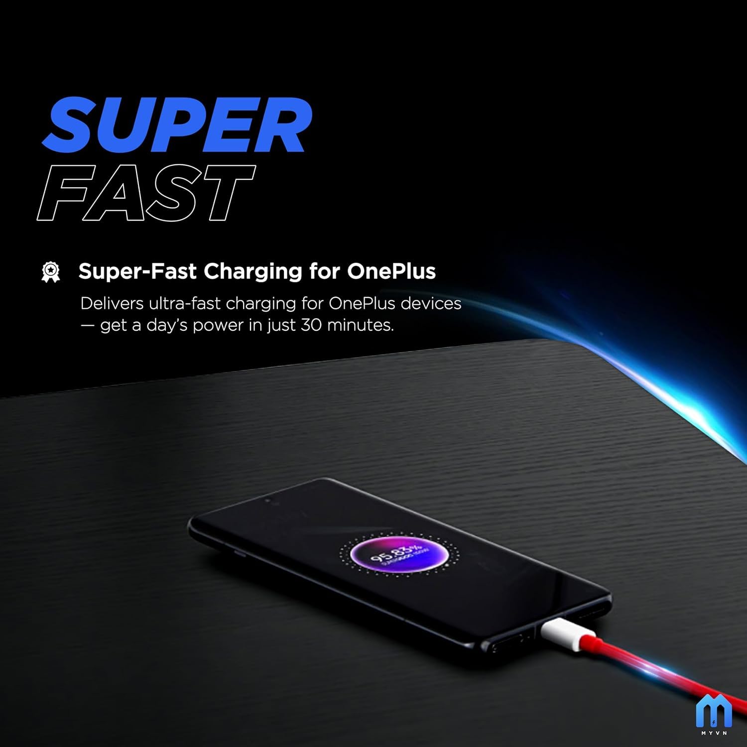 USB Type C Fast Charging Cable, Red Cord, Compatible with OnePlus, Oppo Reno, Realme, Samsung, Redmi, iPhone Dash/SuperVOOC Charging & Data Sync