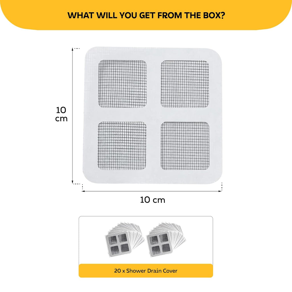 drain cover mesh, 5 Pack Waterproof Drain Cover Mesh for Bathroom – Self Adhesive Hair Catcher & Jali Protector