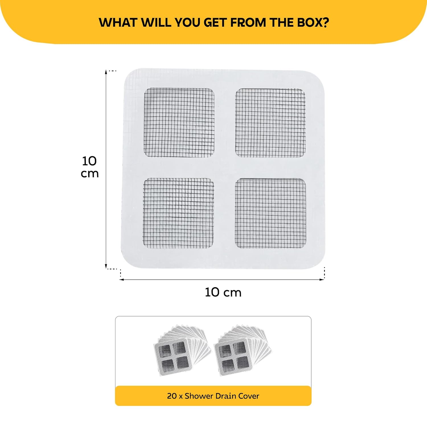 drain cover mesh, 5 Pack Waterproof Drain Cover Mesh for Bathroom – Self Adhesive Hair Catcher & Jali Protector