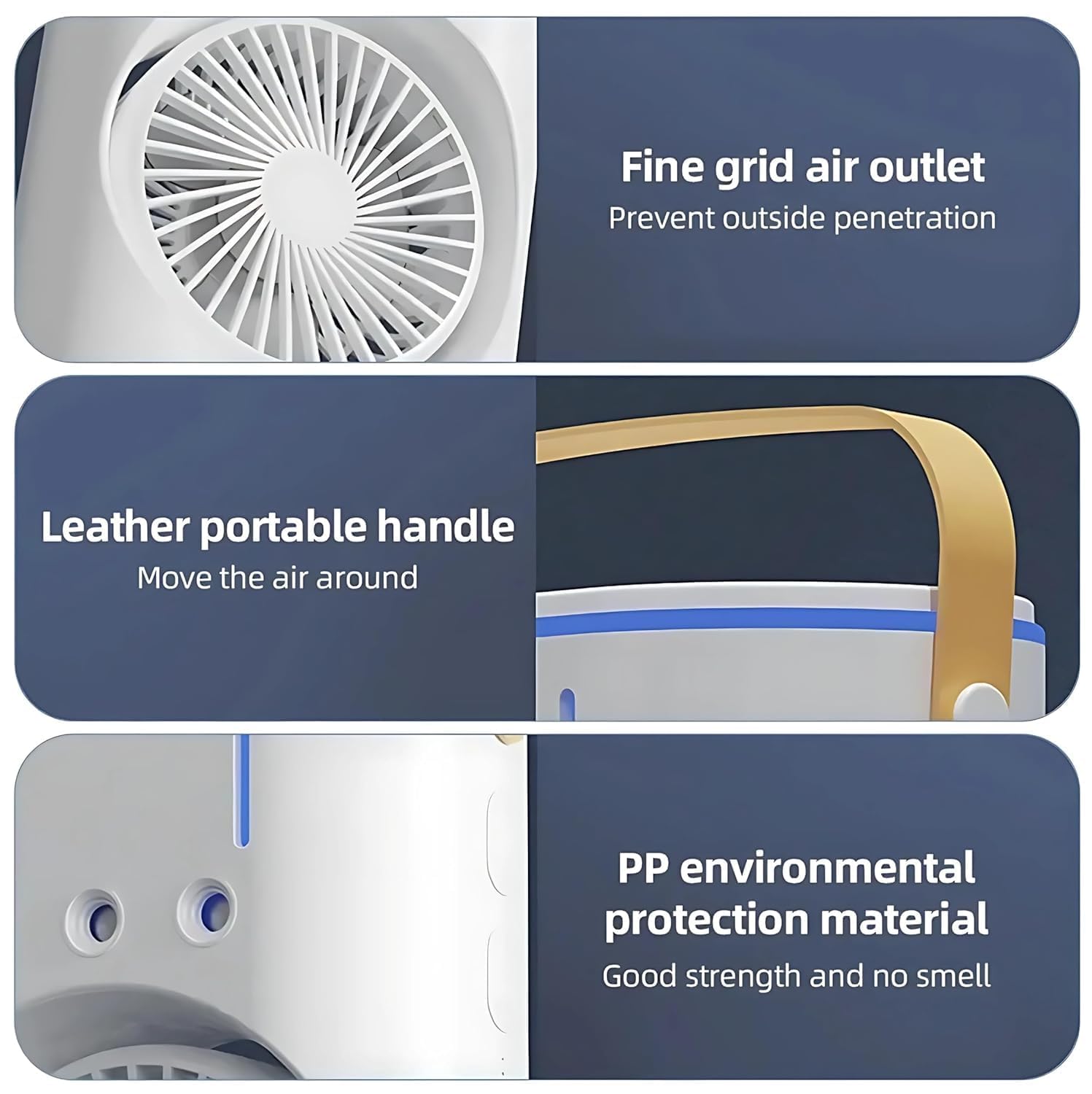 Portable Air Cooler Fan with Mist Function, Dual Fan Design, 700ml Water Tank, USB Powered, Remote Control