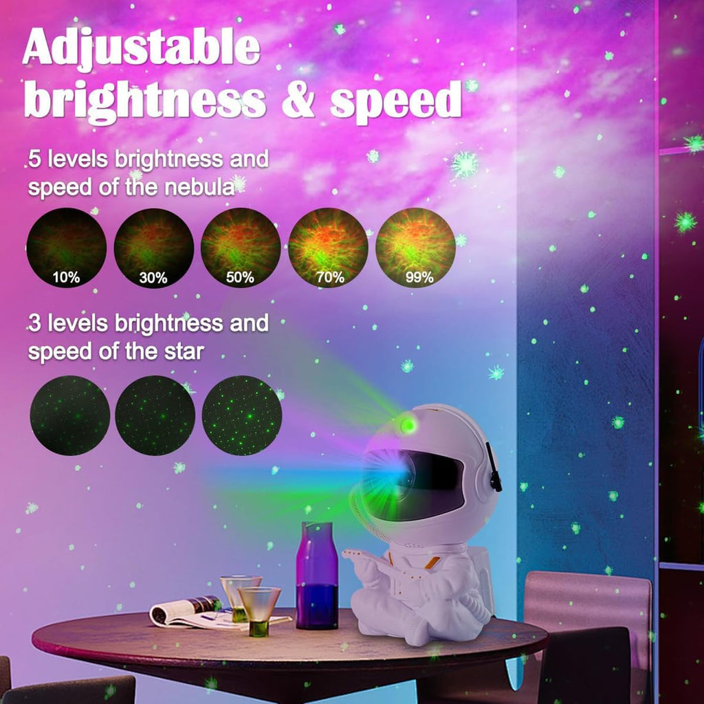 Plastic Astronaut Night Light Galaxy LED Projector Lamp with Remote Control, and 360° Adjustable