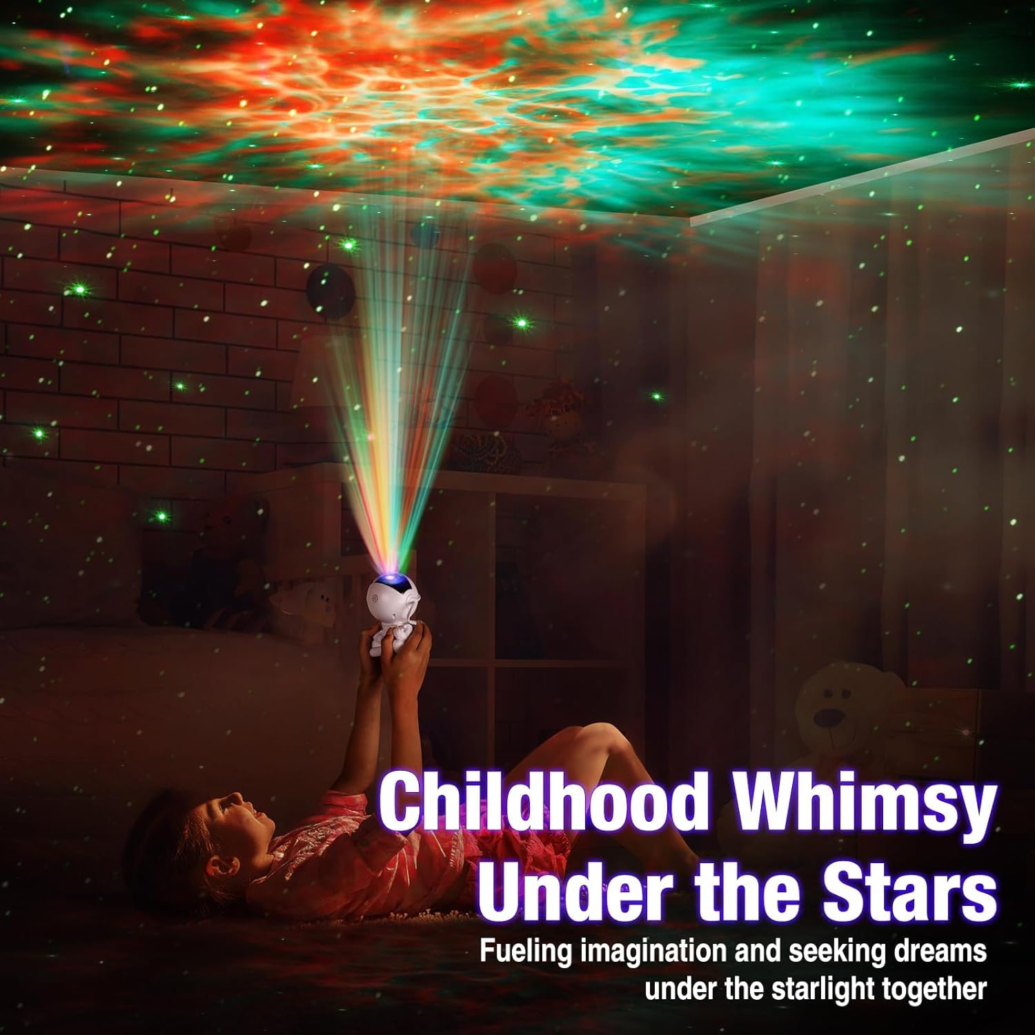 Plastic Astronaut Night Light Galaxy LED Projector Lamp with Remote Control, and 360° Adjustable