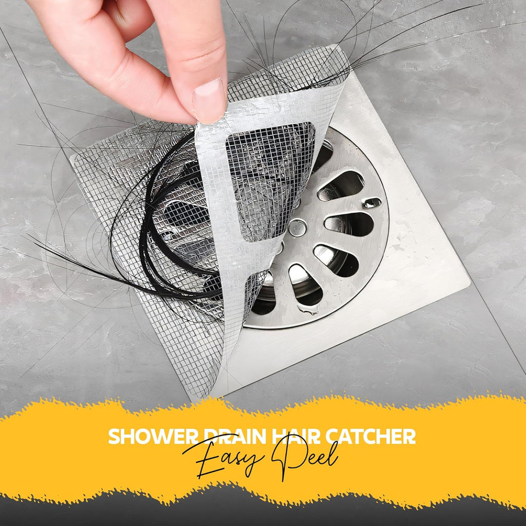 drain cover mesh, 5 Pack Waterproof Drain Cover Mesh for Bathroom – Self Adhesive Hair Catcher & Jali Protector