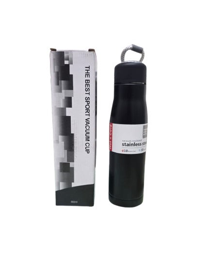 500ml Stainless Steel Vacuum Insulated Sport Water Bottle | Matte Black | Keeps Drinks Hot for 10 Hours & Cold for 30 Hours
